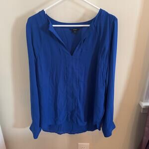 Guess Royal Blue Blouse with Cutouts Size Large